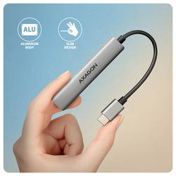 AXAGON HUE-STC USB Hub 4 porty USB-C®, USB-A USB 3.2 Gen1 5 GBit/s s hliníkovým krytem stříbrná