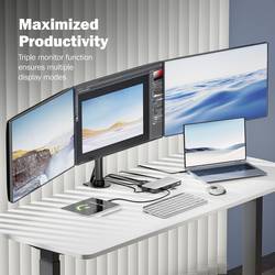 Digitus USB-C® dokovací stanice DA-70917 vč. funkce nabíjení, integrovaná čtečka karet, Podporuje rozlišení 8K při frekvenci 30 Hz (1x) / 4K při 30 Hz (2x)