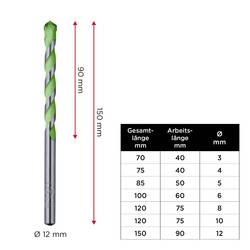 kwb 052720 40CR-ocel vrták do žuly 12 mm Celková délka 150 mm válcová stopka 1 ks