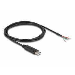 Delock USB kabel USB 2.0 USB-A zástrčka, Otevřené konce kabelu 2.00 m černá 63509