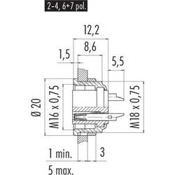 binder 09 0324 09 06 09 0324 09 06-20 přírubová zásuvka , 1 ks