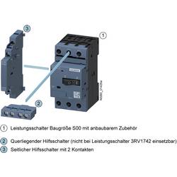 Siemens 3RV1011-0KA10 výkonový vypínač 1 ks 3 spínací kontakty Rozsah nastavení (proud): 0.9 - 1.25 A Spínací napětí (max.): 690 V/AC (š x v x h) 45 x 90 x 81