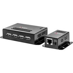 LINDY 50m 4 Port USB 2.0 Cat.5 Extender RJ45 USB extender přes síťový kabel RJ45 50 m