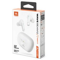 JBL Wave Beam 2 špuntová sluchátka (In Ear) Bez kabelu, Bluetooth® bílá Potlačení hluku Nabíjecí pouzdro