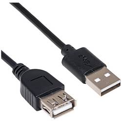 Akyga USB kabel USB 2.0 USB-A zástrčka, USB-A zásuvka 0.15 m černá AK-USB-23