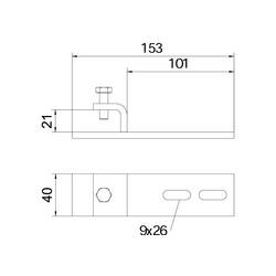 OBO Bettermann 6003884 Upínací kus spojovací kus (š x v) 153 mm x 20 mm 10 ks kov