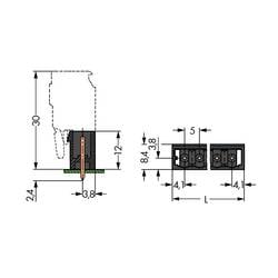 WAGO 231 konektor do DPS 12, rozteč 5 mm, 231-142/001-000/105-604, 100 ks