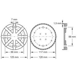 KS Tools 160.0466 Gumový talíř (Ø x v) 125 mm x 24 mm