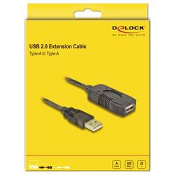 Delock USB kabel USB 2.0 USB-A zástrčka, USB-A zásuvka 20.00 m černá 82690