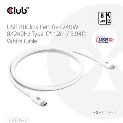 club3D Kabel USB-C USB 4.0 USB-C ® zástrčka 1.20 m bílá CAC-1572