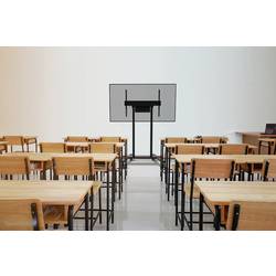 Neomounts FL55-875BL1 TV kolečkový vozík 139,7 cm (55) - 254,0 cm (100) nastavitelná výška, motorizovaný s dálkovým ovladačem