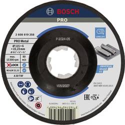 Bosch Accessories 2608619258 X-LOCK Schruppscheibe 115x6mm Expert for Metal gekröpft VE10 brusný kotouč lomený Průměr 115 mm Ø otvoru 22.23 mm 1 ks