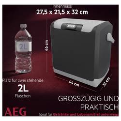 AEG KK20 přenosná lednice (autochladnička) Energetická třída (EEK2021): D (A - G) termoelektrický (peltierův článek) černá, šedá 20°C pod teplotu okolí