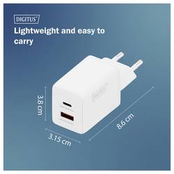 Digitus DA-10302 USB nabíječka, 1x USB A , 1x USB-C®, 45 W, bílá