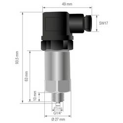 B + B Thermo-Technik senzor tlaku 1 ks 0550 1191-007 0 bar do 10 bar kabel, 3žilový (Ø x d) 27 mm x 53 mm Piece