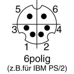 BKL Electronic 0204004 mini DIN konektor zástrčka, rovná Pólů: 6 černá 1 ks