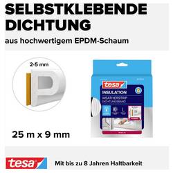 tesa P-Profil 05391-00100-02 těsnicí páska tesaMOLL® bílá (d x š) 25 m x 9 mm 25 m