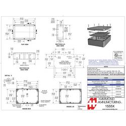 Hammond Electronics 1555 ABS 1555XGY univerzální pouzdro ABS šedá 1 ks