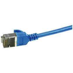 LogiLink CQ9076S RJ45 síťové kabely, propojovací kabely CAT 6A U/FTP 5.00 m modrá extrémně tenký , samozhášecí, flexibilní provedení, fóliové stínění, bez