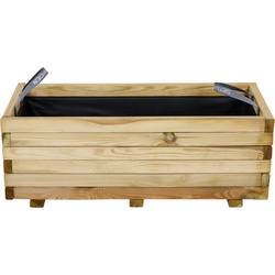 Siena Garden TANUSSLIM 90 Box na rostliny Borové dřevo, fleece přírodní, černá
