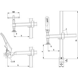 Bessey TWV28-30-17H Rozpětí (max.):300 mm Délka vyložení:175 mm