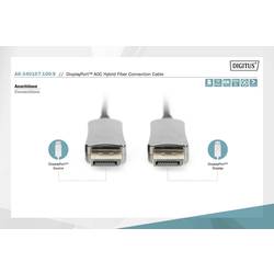 Digitus DisplayPort / optické vlákno kabel Konektor DisplayPort, Konektor DisplayPort 10.00 m černá AK-340107-100-S 8K UHD Kabel DisplayPort