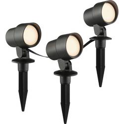 Brilliant G40911/06 Außenspießleuchte 3er Set zahradní osvětlení Energetická třída (EEK2021): F (A - G) LED pevně vestavěné LED černá