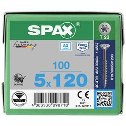 SPAX 0197000501203 R 88091 Senkkopf T-STAR TG šroub do dřeva 5 mm 120 mm T-STAR plus nerezová ocel A2 100 ks