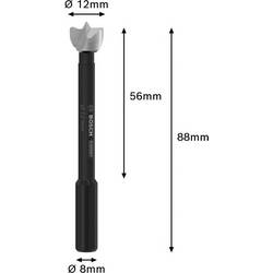 Bosch Accessories 2608901822 Foersterův vrták, čelní fréza 12 mm Celková délka 88 mm 1 ks