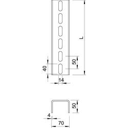 OBO Bettermann 6340180 U-stojina (d x š x v) 1000 x 70 x 50 mm 1 ks
