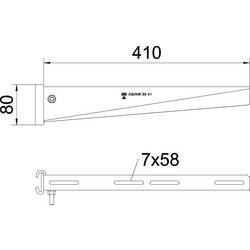 OBO Bettermann 6419394 Vzpěra stojiny (š x v) 410 mm x 80 mm 1 ks kov