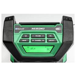 HiKOKI UR18DA UR18DAW4Z odolné rádio, DAB+, FM, Bluetooth, nárazuvzdorné, prachotěsné, voděodolné, černá, zelená