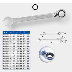 Brilliant Tools BT013807 BT013807 očkový ráčnový klíč Délka klíče (cm) (jen pro nadpis) 7 mm