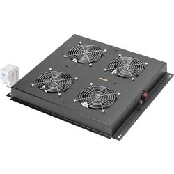 Digitus DN-19 FAN-4-B-N 19 palec 4 x větrák pro datové skříně 1 U pevná vestavba, s vypínačem Vhodné pro hloubku skříně: od 600 mm černá (RAL 9005)