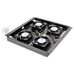 Digitus DN-19 FAN-4-B-N 19 palec 4 x větrák pro datové skříně 1 U pevná vestavba, s vypínačem Vhodné pro hloubku skříně: od 600 mm černá (RAL 9005)