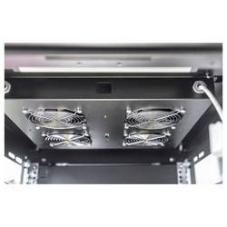 Digitus DN-19 FAN-4-B-N 19 palec 4 x větrák pro datové skříně 1 U pevná vestavba, s vypínačem Vhodné pro hloubku skříně: od 600 mm černá (RAL 9005)