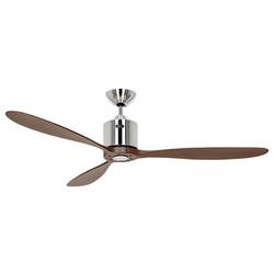 CasaFan AEROPLAN ECO 132 BN-NB Flügel Massivholz Nussbaum stropní ventilátor 27 W (Ø x v) 132 cm x 310 mm chrom (kartáčovaný) s dálkovým ovládáním, s