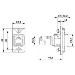 Phoenix Contact 1413961, RJ45 pouzdro, montážní rám, kov, 1 ks