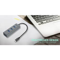i-tec C31HUBMETAL403 USB Hub 4 porty USB-A USB 3.2 Gen1 5 GBit/s šedá I-TEC USB C Metal HUB 4 Port passive