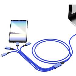 Smrter Nabíjecí kabel USB USB-A zástrčka, USB-C ® zástrčka, USB-C ® zástrčka, Apple Lightning konektor, USB Micro-B zástrčka 1.20 m námořnická modrá