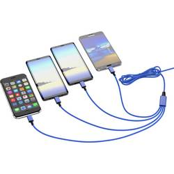 Smrter Nabíjecí kabel USB USB-A zástrčka, USB-C ® zástrčka, USB-C ® zástrčka, Apple Lightning konektor, USB Micro-B zástrčka 1.20 m námořnická modrá