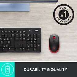 Logitech M190 optická myš, přenos bezdrátový, 3 tlačítko, 1000 dpi, červená