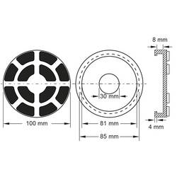 KS Tools 160.0468 Gumový talíř (Ø x v) 100 mm x 14 mm