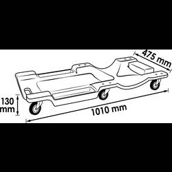 Vigor V6973 V6973 servisní lehátko na kolečkách (d x š x v) 1010 x 475 x 130 mm