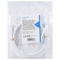 LogiLink Kabel USB-C USB 2.0 USB-C ® zástrčka, USB-C ® zásuvka 1.00 m bílá CU0220