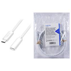 LogiLink Kabel USB-C USB 2.0 USB-C ® zástrčka, USB-C ® zásuvka 1.00 m bílá CU0220
