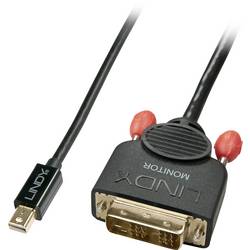 LINDY Mini-DisplayPort / DVI kabelový adaptér Mini DisplayPort konektory, DVI-D 18 + 1 pól Zástrčka 2.00 m černá 41952 Kabel DisplayPort