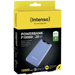 Intenso F10000 powerbanka Li-Pol, 10000 mAh, Quick Charge, Dodávka energie, USB-A, USB-C®, modrá, Indikátor stavu