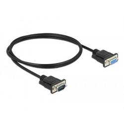 Delock sériový kabel [1x RS232 zástrčka - 1x RS232 zásuvka ], 1 m, černá