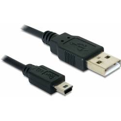 Delock USB kabel USB 2.0 USB-A zástrčka, USB Mini-B zástrčka 1.00 m černá 82273